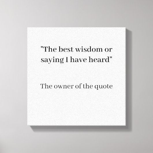 Gepersonaliseerde muurkunst - uw boodschap, uw sti canvas afdruk (Voorkant)