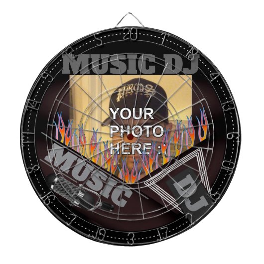 Gepersonaliseerde muziek DJ Dartboard Dartbord (Voorkant)