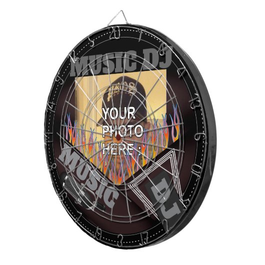 Gepersonaliseerde muziek DJ Dartboard Dartbord (Voorkant Rechts)