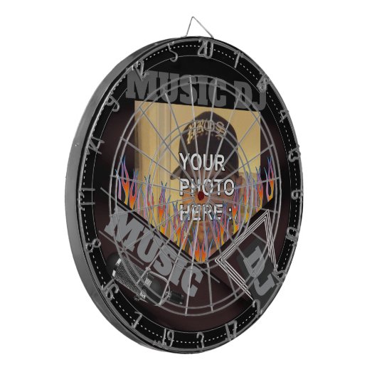 Gepersonaliseerde muziek DJ Dartboard Dartbord (Voorkant Links)