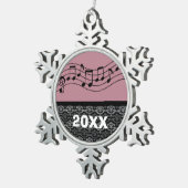 Gepersonaliseerde muziek Gift Band Choir Tin Sneeuwvlok Ornament (Rechts)