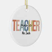 Gepersonaliseerde muziek leraar kerst keramisch ornament (Rechts)