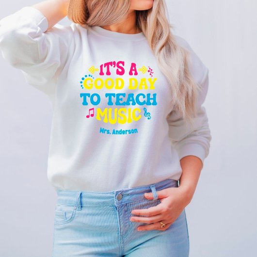 Gepersonaliseerde muziek Leraar White Sweatshirt