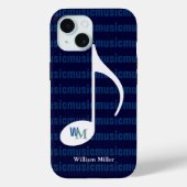 Gepersonaliseerde muziek notitie gestreept Case-Mate iPhone case (Achterkant)