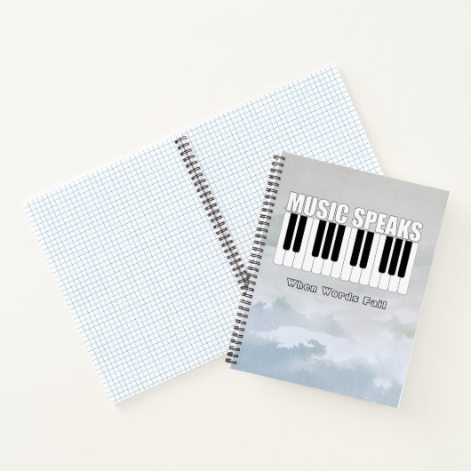 Gepersonaliseerde muziek spreekt Inspirerend citaa Notitieboek (Binnen)