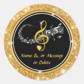 Gepersonaliseerde muziek Stickers voor gunsten, en (Voorkant)