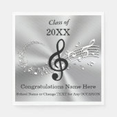 Gepersonaliseerde muziek thema Afstudeerfeest serv Servet (Voorkant)