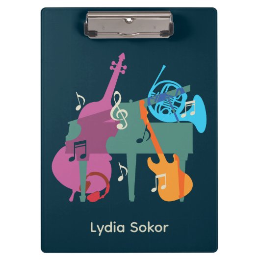 Gepersonaliseerde muziek-thema klembord (Voorkant)