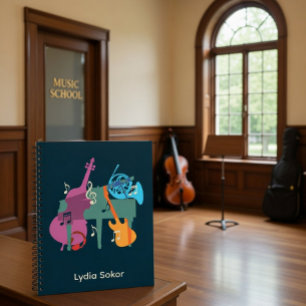 Gepersonaliseerde muziek-thema planner notitieboek