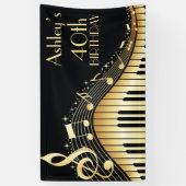 Gepersonaliseerde muziek verjaardagsbanner spandoek (Verticaal)