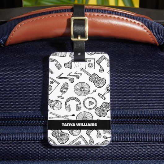 Gepersonaliseerde muziekinstrumenten Muziek Access Bagagelabel (Voorkant Insitu 2)