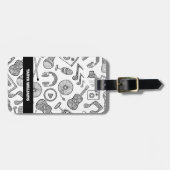 Gepersonaliseerde muziekinstrumenten Muziek Access Bagagelabel (Voorkant horizontaal)