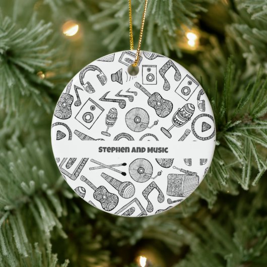 Gepersonaliseerde muziekinstrumenten Muziek Access Keramisch Ornament (Boom)