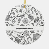 Gepersonaliseerde muziekinstrumenten Muziek Access Keramisch Ornament (Voorkant)