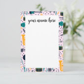 Gepersonaliseerde muziekinstrumenten Notecads Bedankkaart (Staand voorkant)