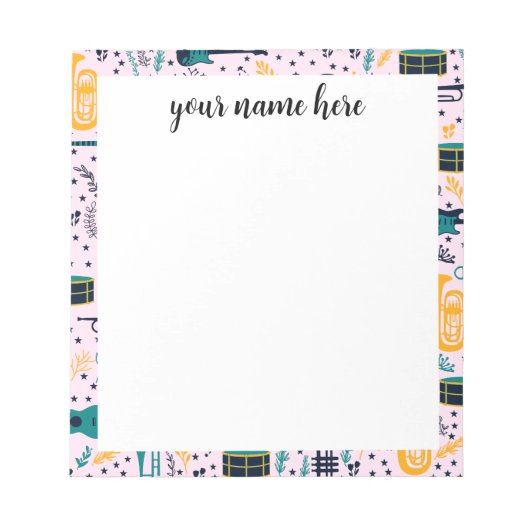 Gepersonaliseerde muziekinstrumenten Notitieblok (Voorkant)