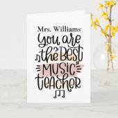 Gepersonaliseerde muziekleraar Hartelijk dank Kaart (Gele Bloem)