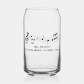 Gepersonaliseerde muziekleraar Muzikale noten Blikvorm Glas (Voorkant)