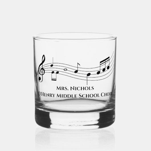 Gepersonaliseerde muziekleraar Muzikale noten Whisky Glas (Voorkant)
