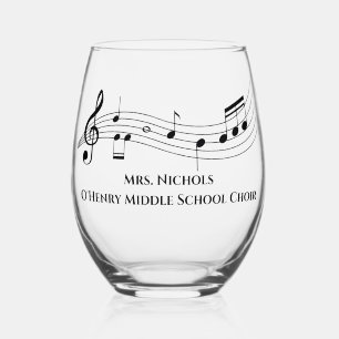Gepersonaliseerde muziekleraar Muzikale noten Wijnglas Zonder Voet