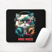 Gepersonaliseerde Muziekliefhebber Cat Mouse Pad Muismat (Met muis)