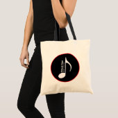 Gepersonaliseerde muzieknoot met naam tote bag (Voorkant (product))