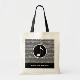 gepersonaliseerde muzieknoten tote bag