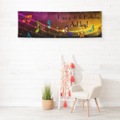 Gepersonaliseerde Muzieknoten Verjaardagsbanner Spandoek (Insitu)