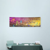 Gepersonaliseerde Muzieknoten Verjaardagsbanner Spandoek (Beurs)