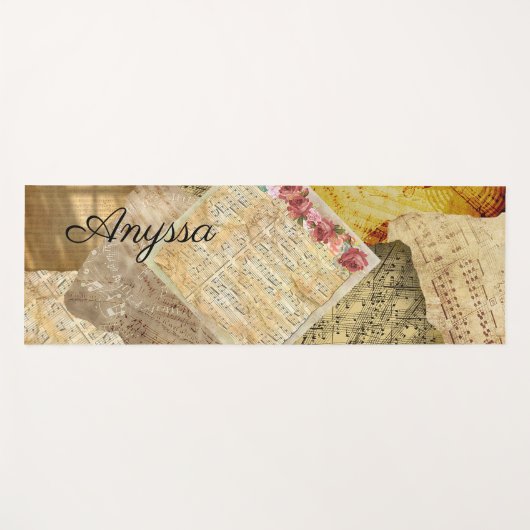 Gepersonaliseerde muzieknoten  yogamat (Voorkant (horizontaal))