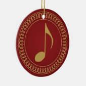 Gepersonaliseerde muzieknotitie kerstversiecadeau keramisch ornament (Rechts)