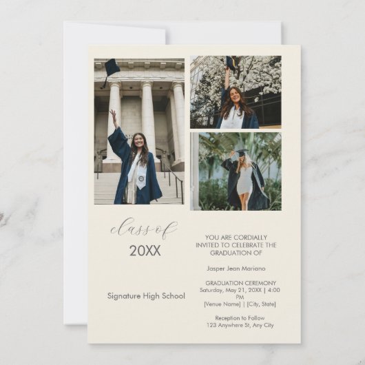 Gepersonaliseerde Muziekspeler Klasse van 2025 afs Kaart (Achterkant)