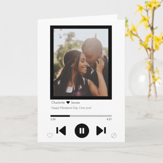 Gepersonaliseerde muziekspeler Valentijns  Foto Kaart (Gele Bloem)