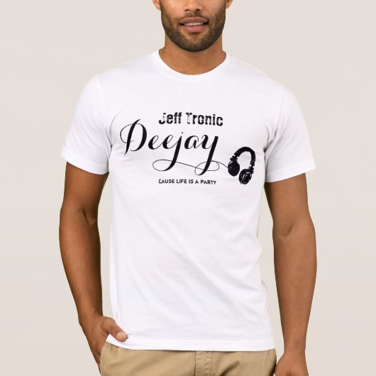 gepersonaliseerde muziekstempel voor de DJ T-shirt (Voorkant)