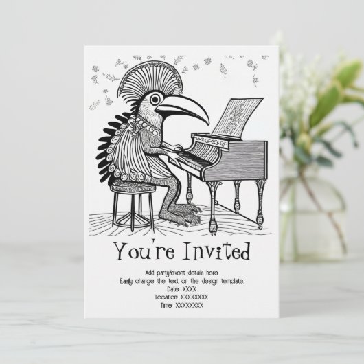 Gepersonaliseerde muzikale soiree uitnodiging (Staand voorkant)