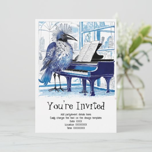 Gepersonaliseerde muzikale soiree uitnodiging (Staand voorkant)