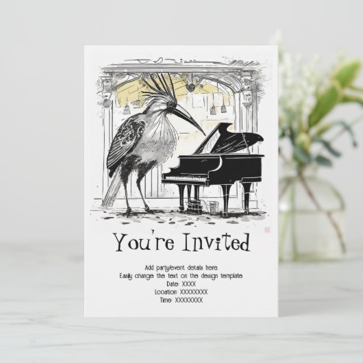 Gepersonaliseerde muzikale soiree uitnodiging (Staand voorkant)