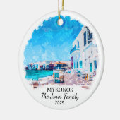 Gepersonaliseerde Mykonos Ornament, Griekenland Keramisch Ornament (Links)