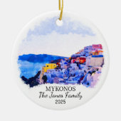 Gepersonaliseerde Mykonos Ornament, Griekenland Keramisch Ornament (Voorkant)