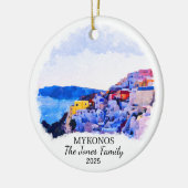 Gepersonaliseerde Mykonos Ornament, Griekenland Keramisch Ornament (Links)