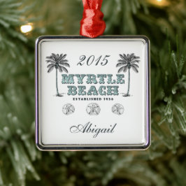 Gepersonaliseerde  Myrtle Beach SC Kerstmis Metalen Ornament