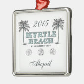 Gepersonaliseerde  Myrtle Beach SC Kerstmis Metalen Ornament (Links)
