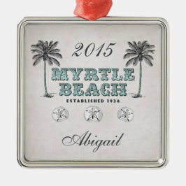Gepersonaliseerde  Myrtle Beach South Carolina Metalen Ornament