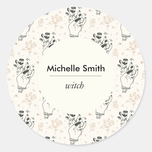 Gepersonaliseerde Mystic Bohemian Classic ronde St Sticker (Voorkant)