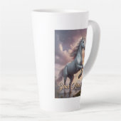 Gepersonaliseerde Mystieke Witte Eenhoorn Latte Mok (Rechterhoek)