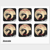 Gepersonaliseerde Mythische Drakenboekplaat Vierkante Sticker (Vel)