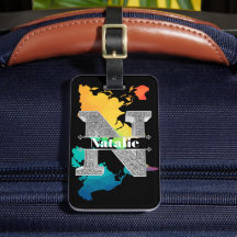 Gepersonaliseerde N Initiaal Silver Monogram Jouw 