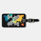 Gepersonaliseerde N Initiaal Silver Monogram Jouw  Bagagelabel (Voorkant horizontaal)