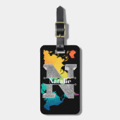 Gepersonaliseerde N Initiaal Silver Monogram Jouw  Bagagelabel (Voorkant verticaal)