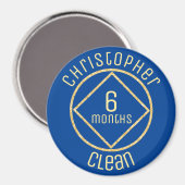 Gepersonaliseerde NA Narcotica Anoniem 6 maanden s Magneet (Voorkant / Achterkant)